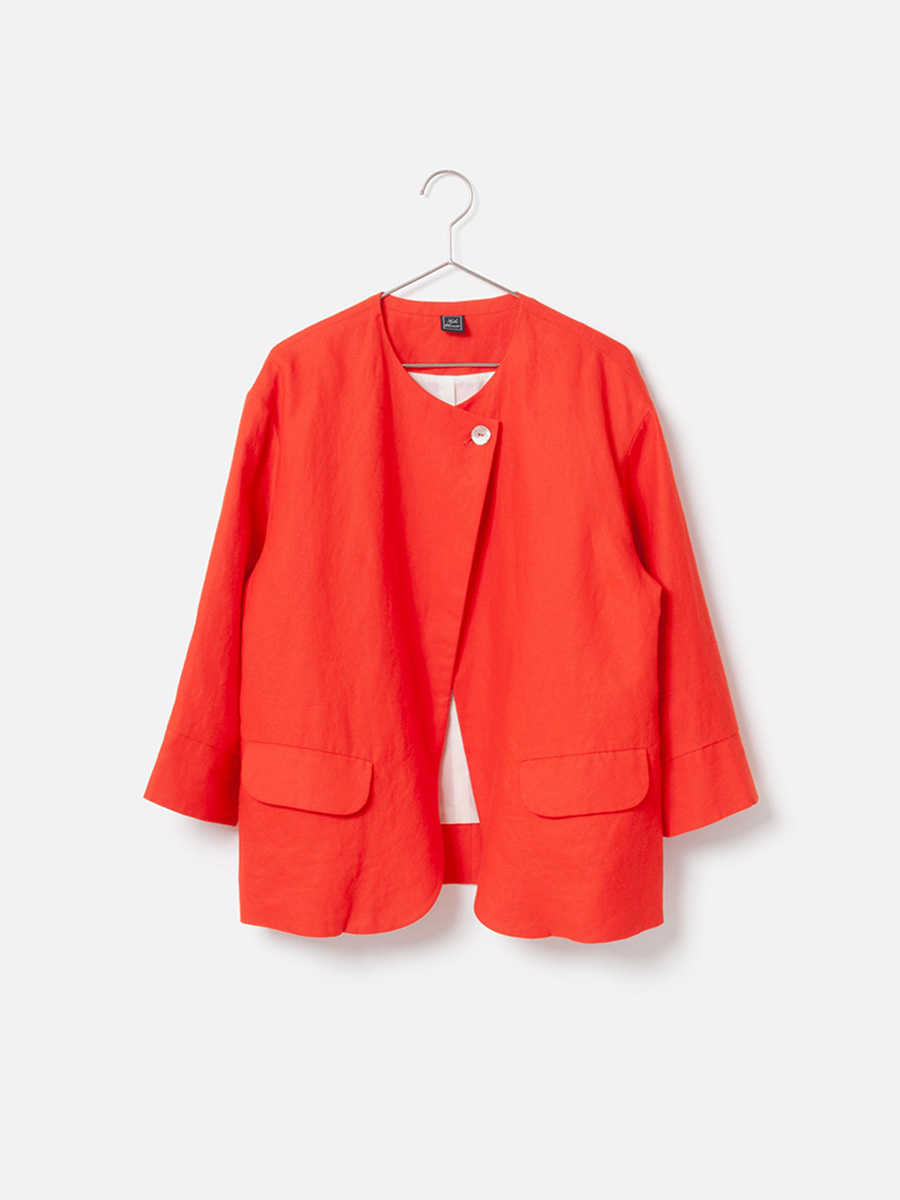 No Collar Cardigan Blouson_Bordeaux(20)