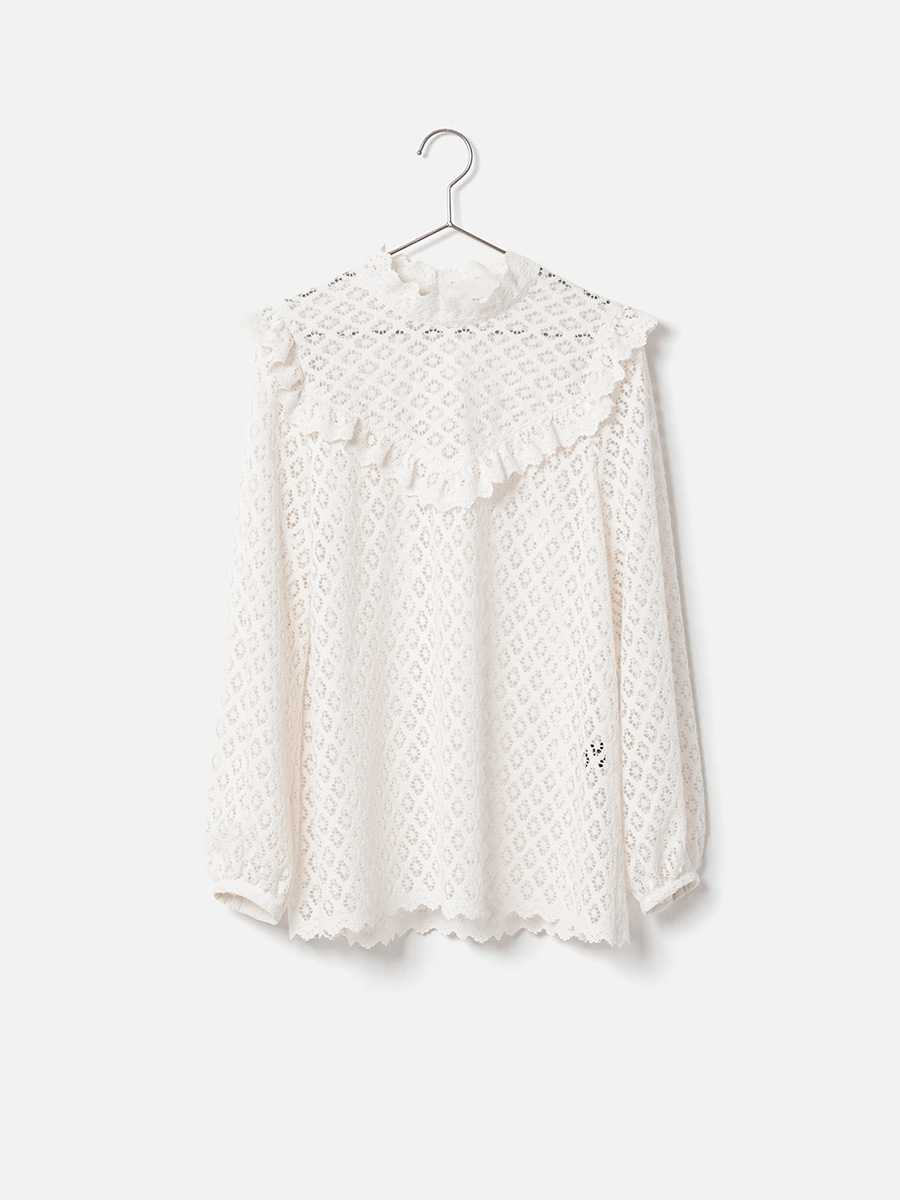 Organic Cotton Ruffle Lace Blouse_Ecru(03)